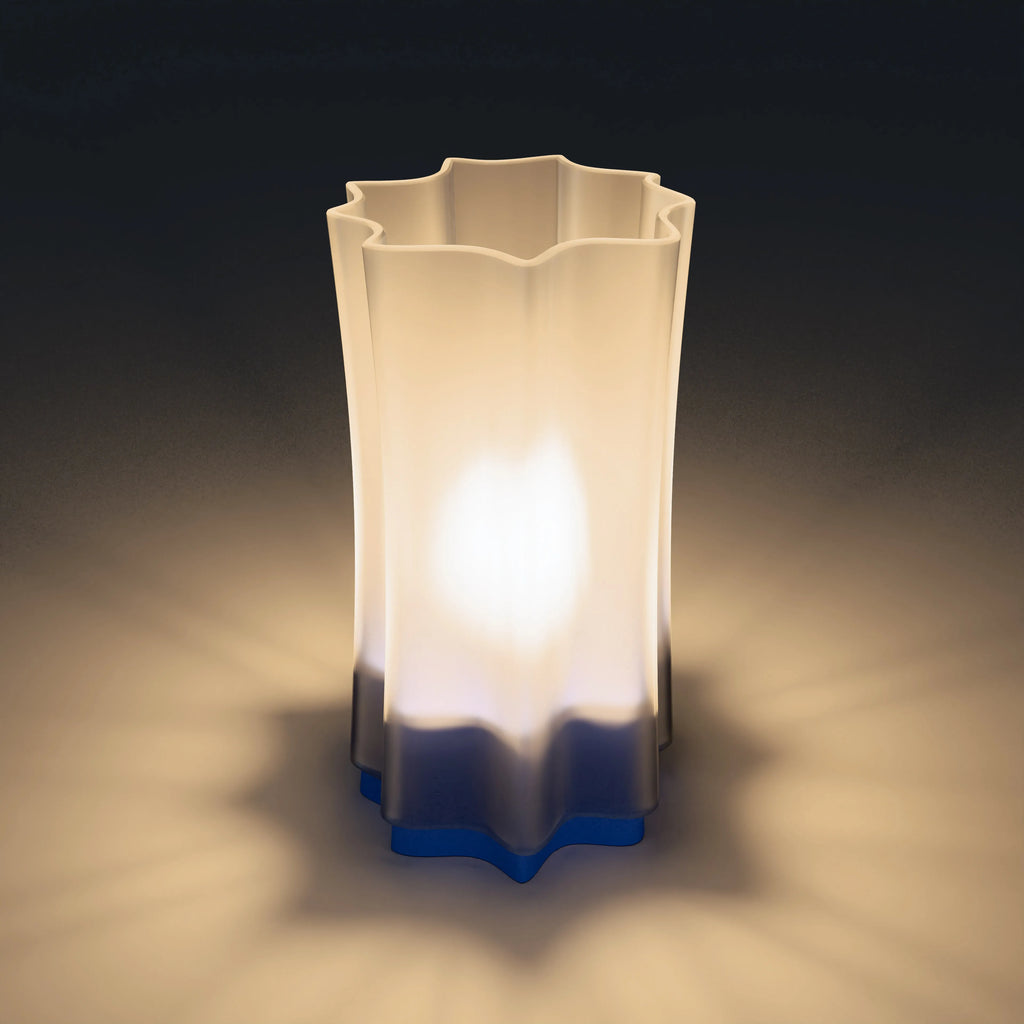 clear + transparent blue